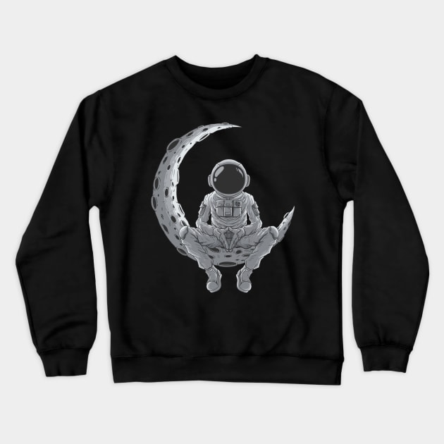 Astronaut Chilling on the Moon Crewneck Sweatshirt by Expanse Collective